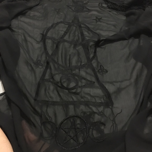 sold out/ UNIF Wiccan kimono fringe sheer cardigan - Picture 5 of 8